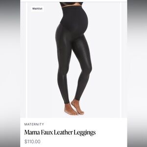 Spanx maternity faux leather legging